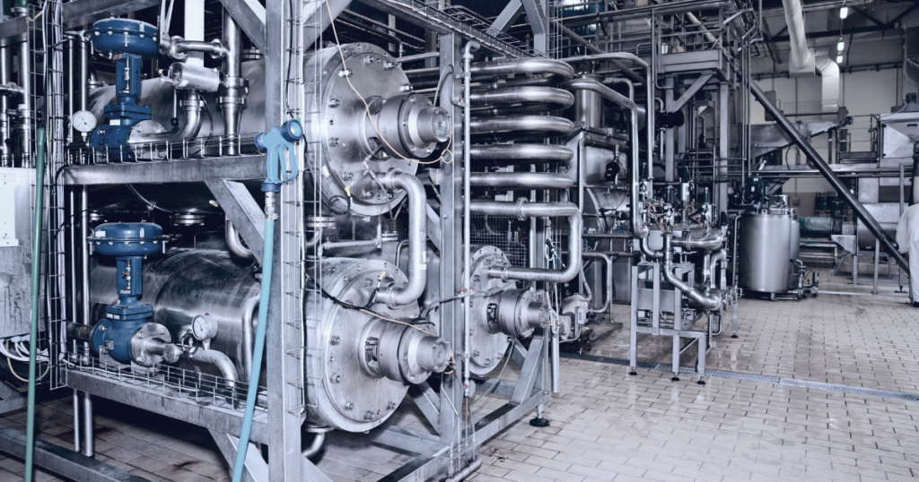 Food processing plant shot in operation