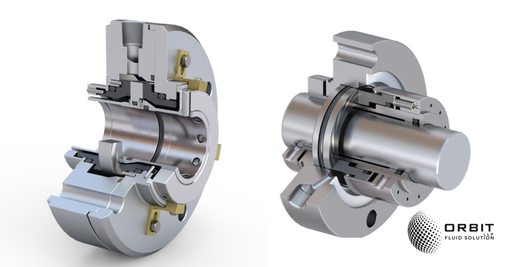 Diagram of split mechanical seals assembly.