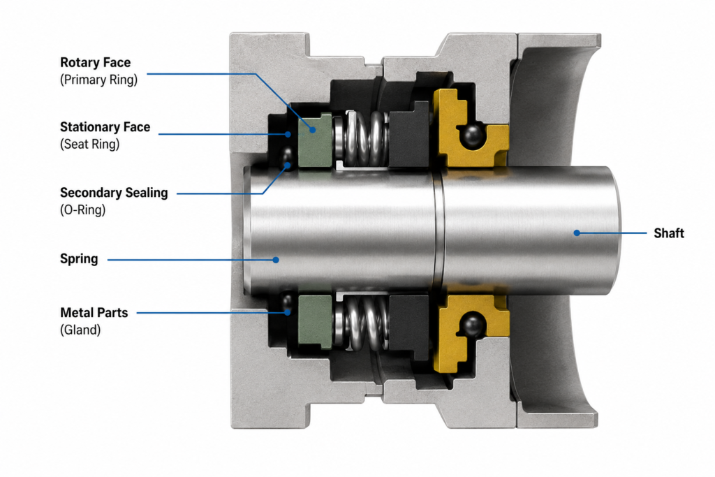 Basic parts of a mechanical seal for beginners