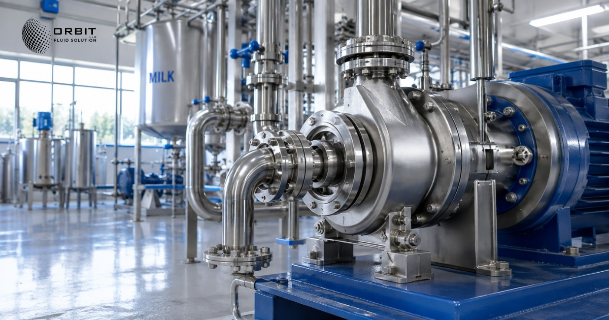 Food-safe mechanical seals installed on dairy processing equipment