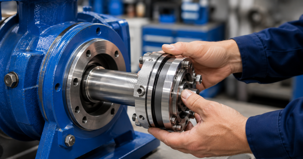 Installing a cartridge mechanical seal onto a pump shaft