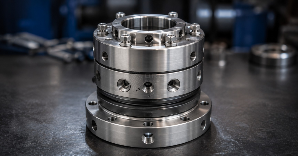 Traditional cartridge mechanical seal used in industrial pumps