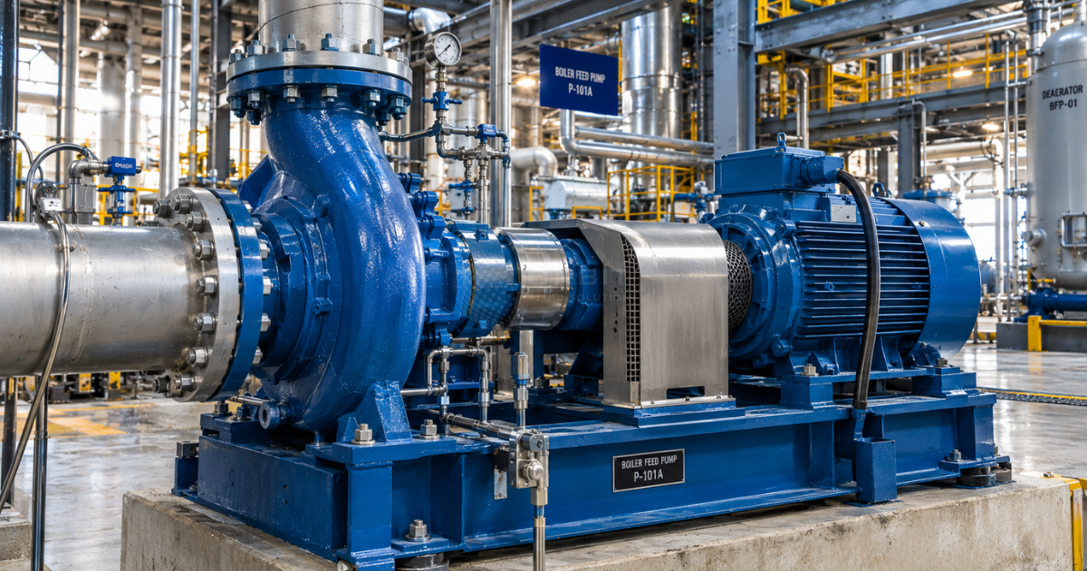 Large boiler feed pump in a thermal power plant with mechanical seals