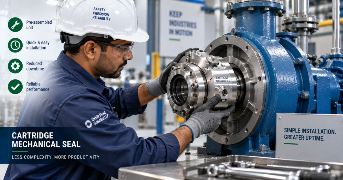 Maintenance technician easily installing a cartridge mechanical seal