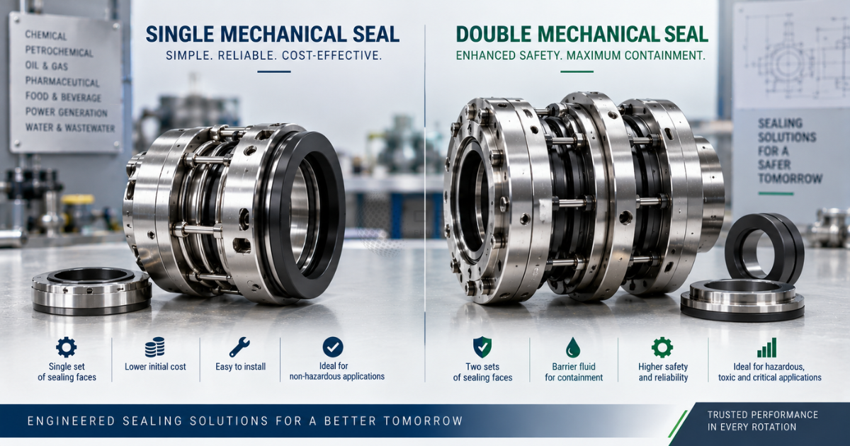 Realistic product photography style image showing a single mechanical seal