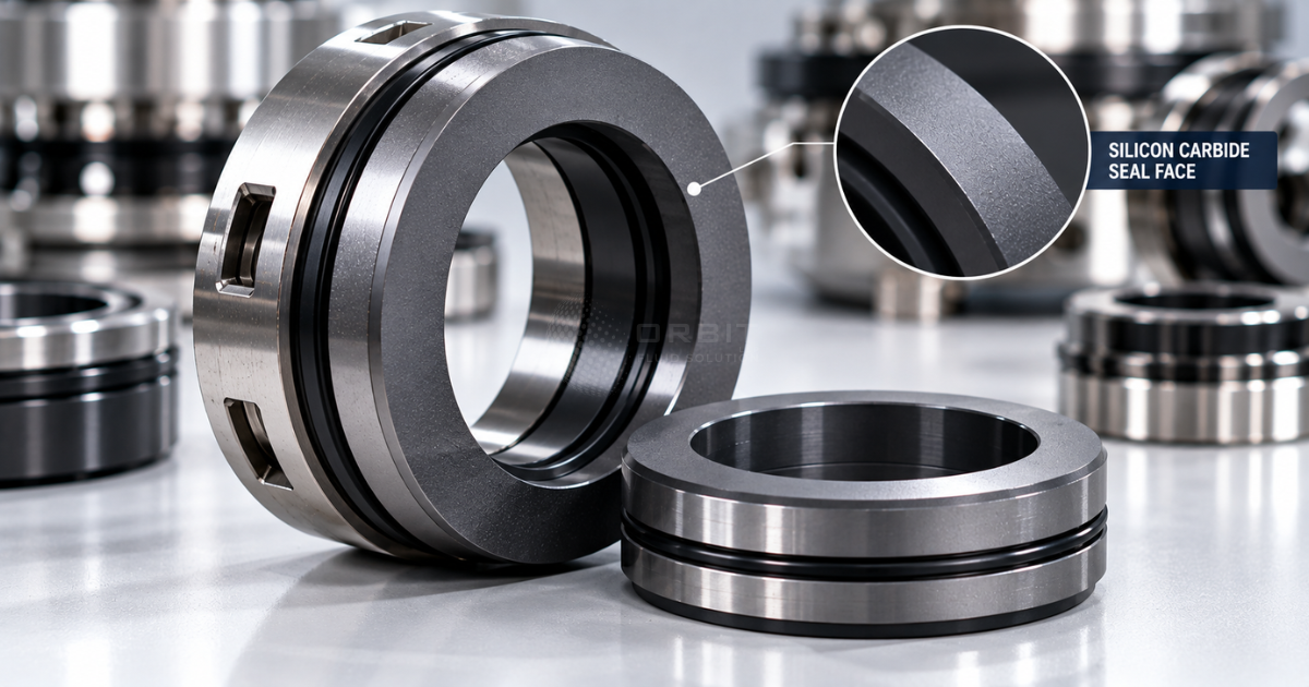 Detailed product photo of a silicon carbide mechanical seal face,