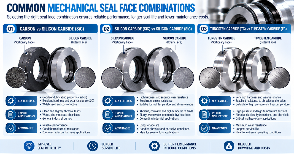 Technical engineering illustration showing common mechanical seal